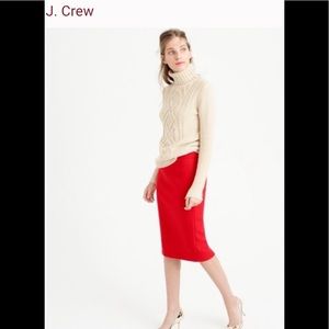 J.Crew Red Wool No.2 Pencil Skirt 10